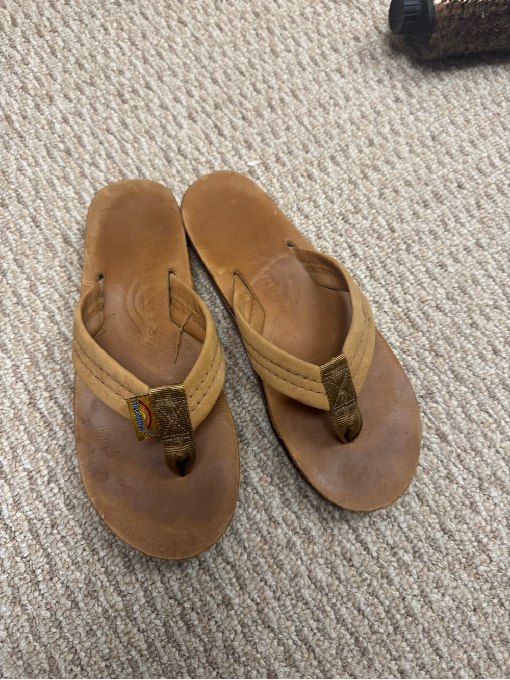 Rainbow Women Leather Flip Flop Sandals - Brown and Black - Picture 4 of 5
